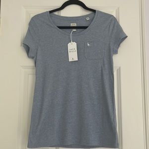 Women’s Jack Wills Light Blue T-Shirt Size 4 NEW WITH TAGS